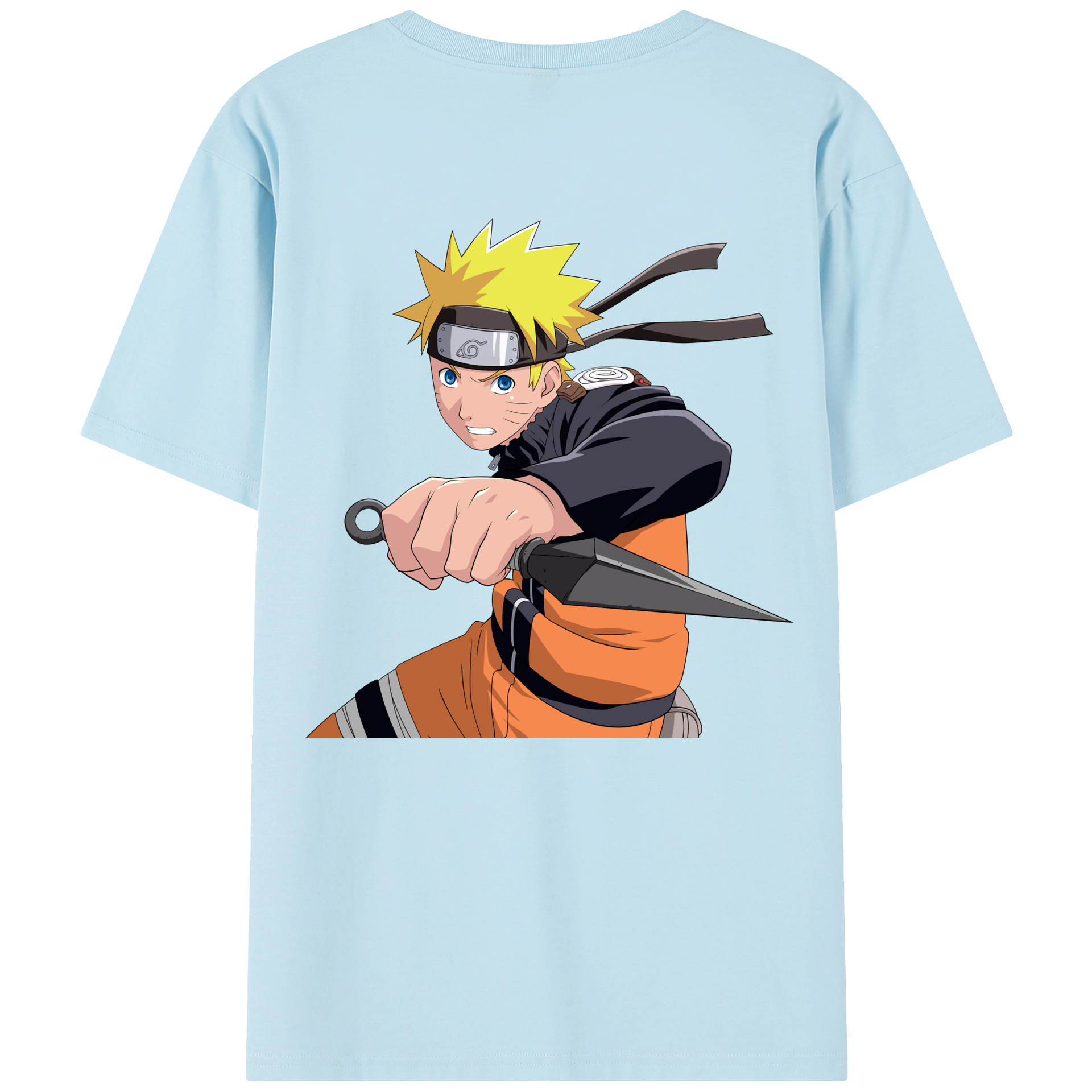 （画像用） NARUTO -ナルト- うずまき ナルト Uzumaki Naruto 綿100％半袖Tシャツ（背面プリント）